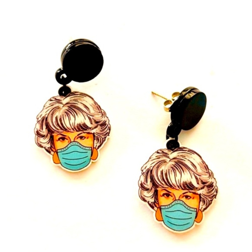 Dorothy Golden Girls Acrylic earrings, NWT, Unworn